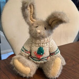 Boyds Bears Plush Bunny in Beige Fur with Cream Sweater